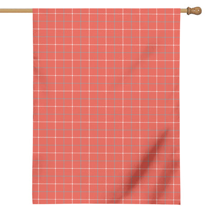 Pastel Red Tattersall Pattern Print House Flag