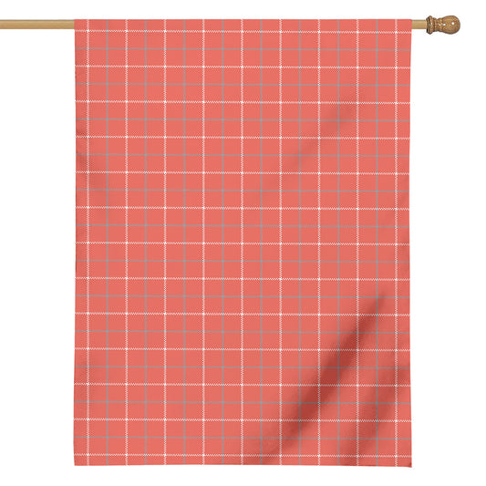 Pastel Red Tattersall Pattern Print House Flag