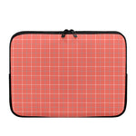 Pastel Red Tattersall Pattern Print Laptop Sleeve