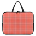 Pastel Red Tattersall Pattern Print Laptop Sleeve With Handle