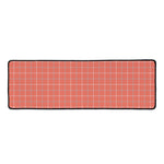 Pastel Red Tattersall Pattern Print Long Kitchen Mat