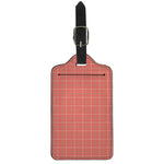 Pastel Red Tattersall Pattern Print Luggage Tag
