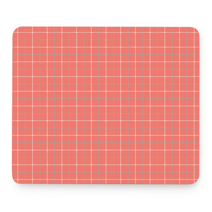 Pastel Red Tattersall Pattern Print Mouse Pad