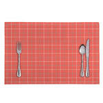 Pastel Red Tattersall Pattern Print Placemat