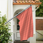 Pastel Red Tattersall Pattern Print Polyester Flag
