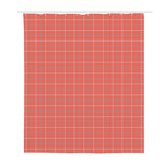 Pastel Red Tattersall Pattern Print Polyester Shower Curtain