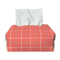 Pastel Red Tattersall Pattern Print Rectangle Tissue Box Cover
