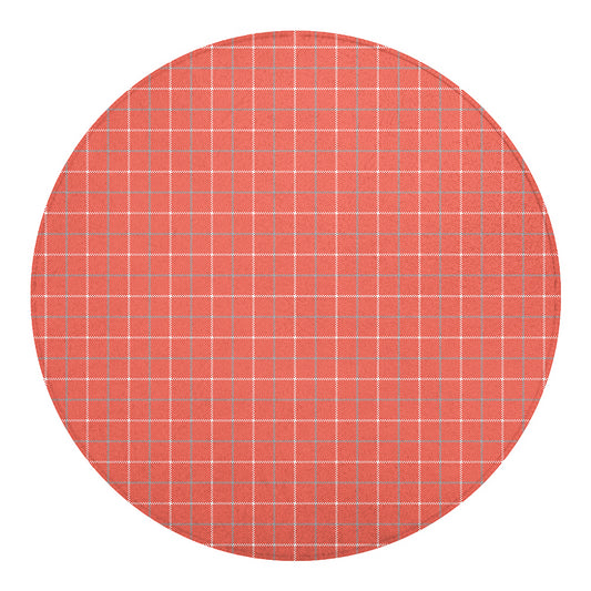 Pastel Red Tattersall Pattern Print Round Blanket