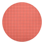 Pastel Red Tattersall Pattern Print Round Blanket