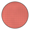 Pastel Red Tattersall Pattern Print Round Floor Mat