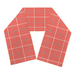 Pastel Red Tattersall Pattern Print Scarf