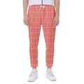 Pastel Red Tattersall Pattern Print Joggers