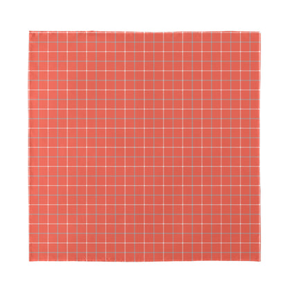 Pastel Red Tattersall Pattern Print Silk Bandana