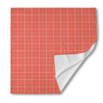 Pastel Red Tattersall Pattern Print Silk Bandana