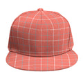 Pastel Red Tattersall Pattern Print Snapback Cap