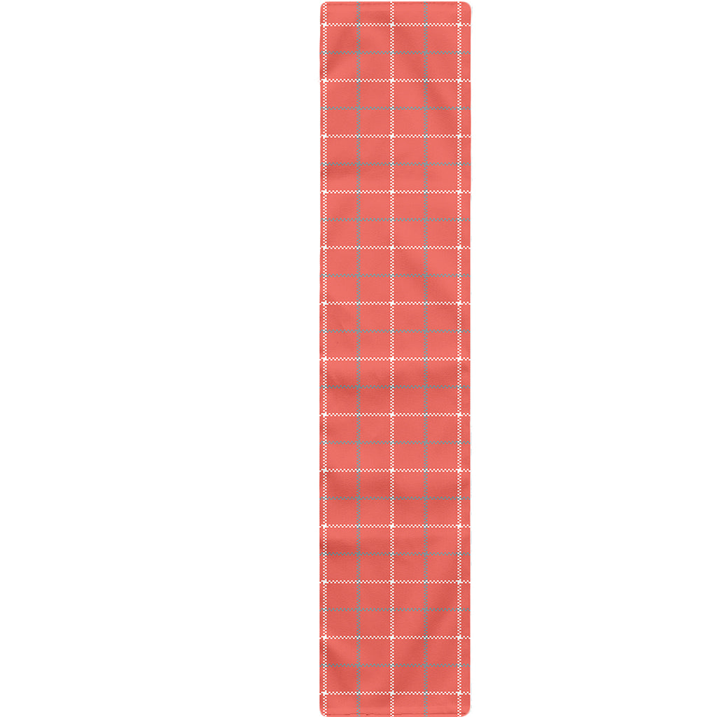Pastel Red Tattersall Pattern Print Table Runner