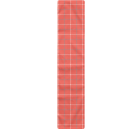 Pastel Red Tattersall Pattern Print Table Runner