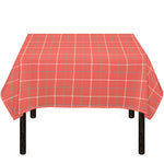 Pastel Red Tattersall Pattern Print Tablecloth