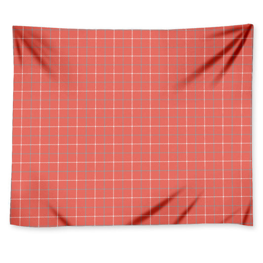 Pastel Red Tattersall Pattern Print Tapestry