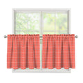 Pastel Red Tattersall Pattern Print Tier Curtains
