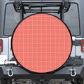 Pastel Red Tattersall Pattern Print Tire Cover
