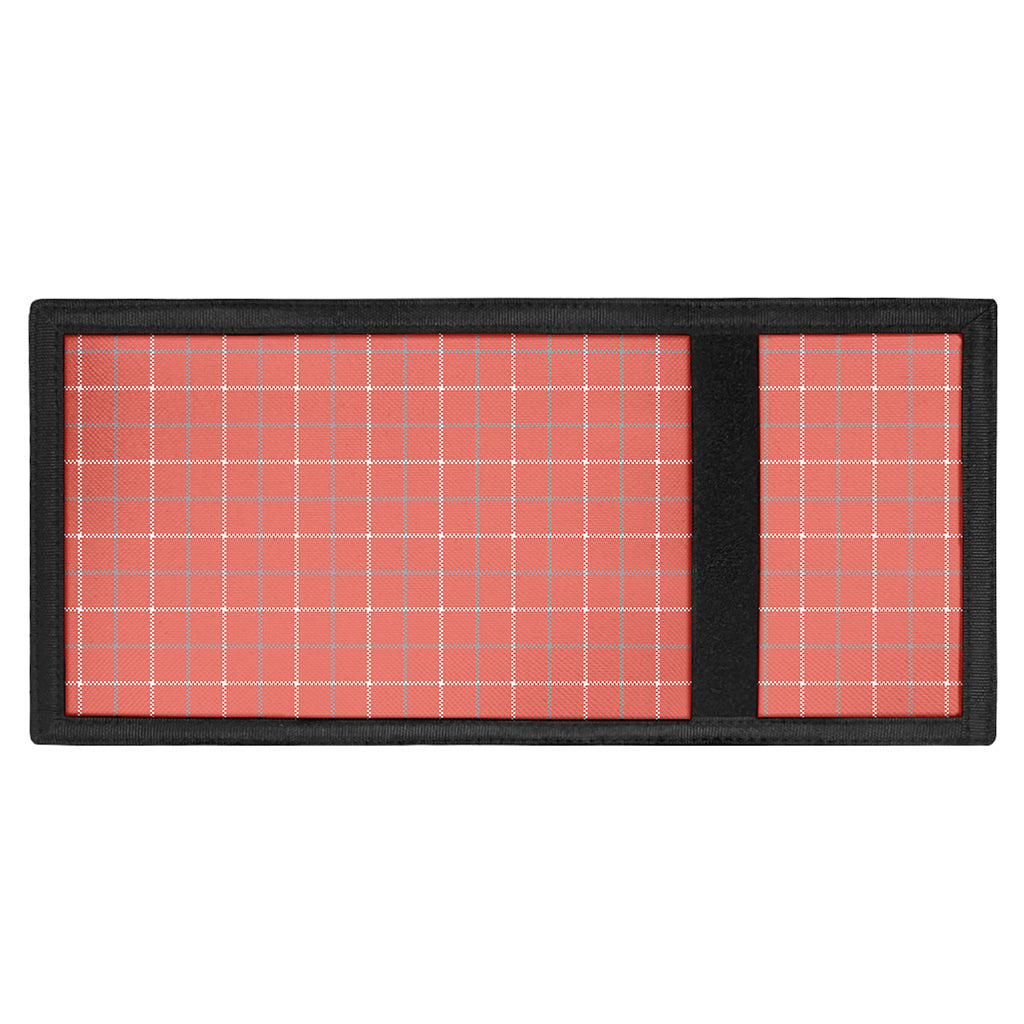Pastel Red Tattersall Pattern Print Trifold Wallet