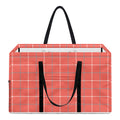Pastel Red Tattersall Pattern Print Utility Tote Bag