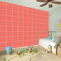 Pastel Red Tattersall Pattern Print Wall Sticker