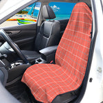Pastel Red Tattersall Pattern Print Waterproof Car Seat Cover