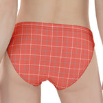 Pastel Red Tattersall Pattern Print Women's Panties