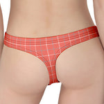 Pastel Red Tattersall Pattern Print Women's Thong