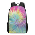 Pastel Spiral Tie Dye Print 17 Inch Backpack