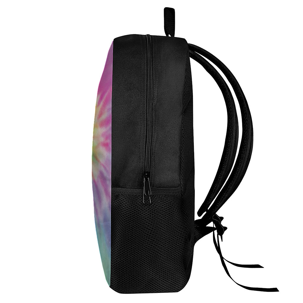 Pastel Spiral Tie Dye Print 17 Inch Backpack