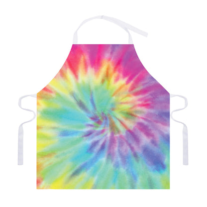 Pastel Spiral Tie Dye Print Adjustable Apron
