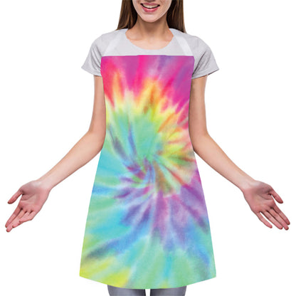 Pastel Spiral Tie Dye Print Adjustable Apron