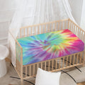 Pastel Spiral Tie Dye Print Baby Crib Sheet