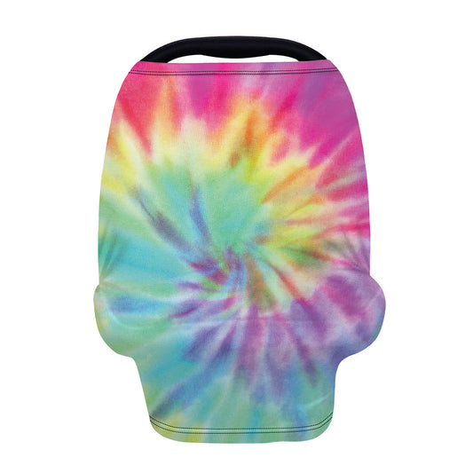 Pastel Spiral Tie Dye Print Baby Seat Cover