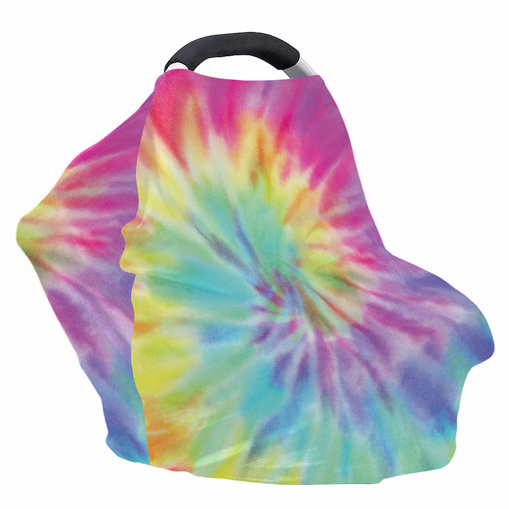 Pastel Spiral Tie Dye Print Baby Seat Cover