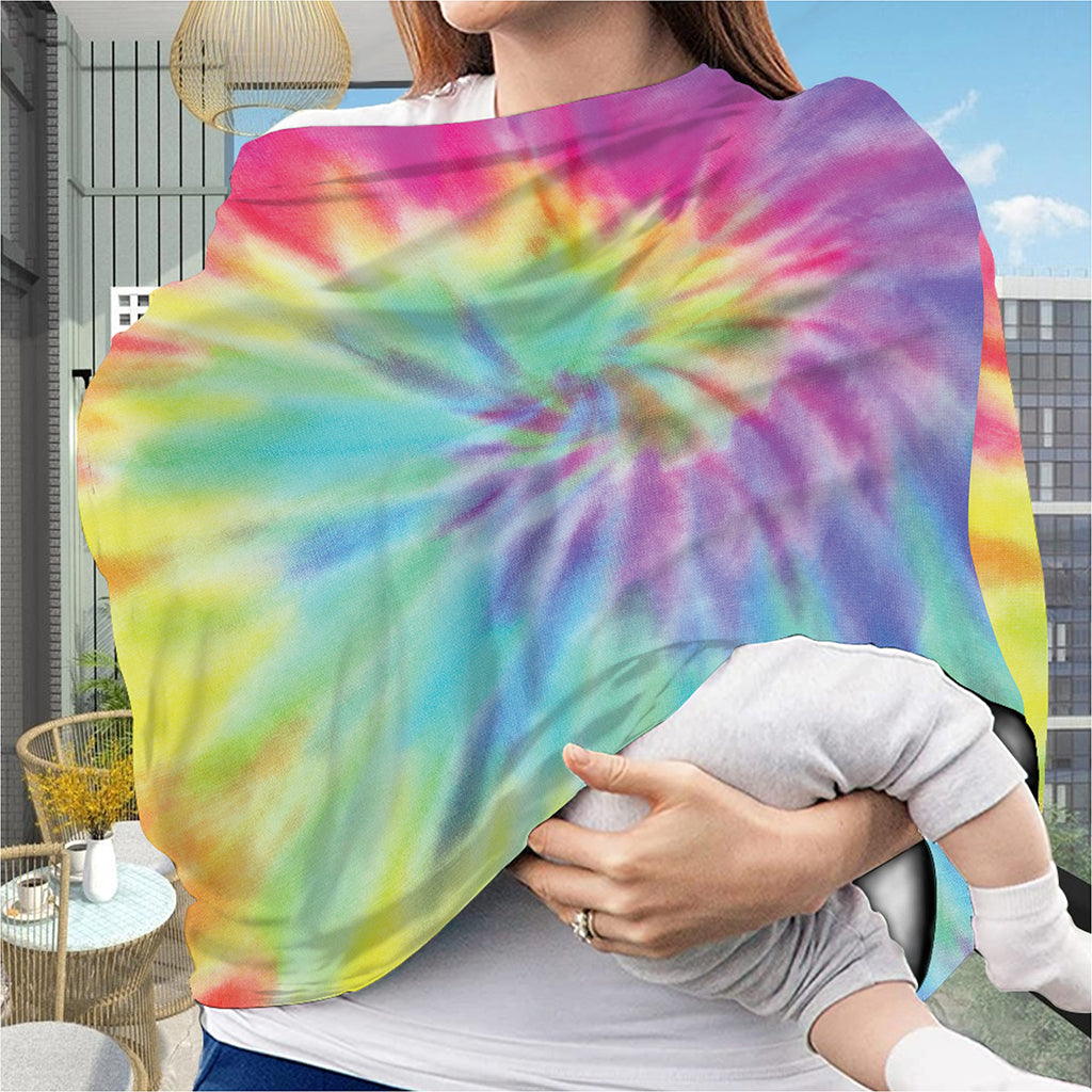 Pastel Spiral Tie Dye Print Baby Seat Cover