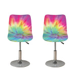 Pastel Spiral Tie Dye Print Bar Stool Covers