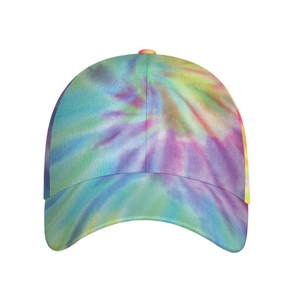 Pastel Spiral Tie Dye Print Baseball Cap
