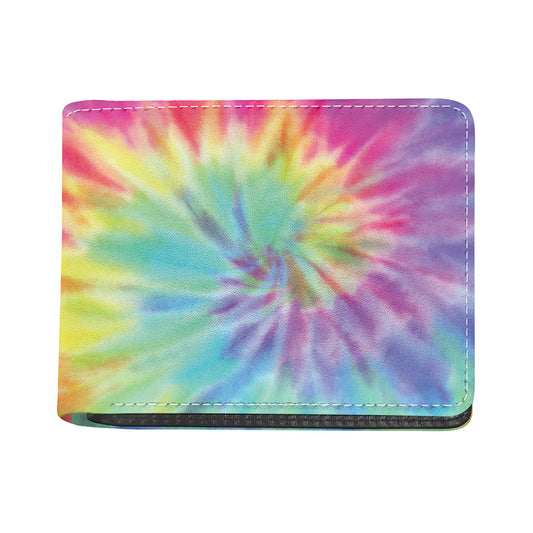 Pastel Spiral Tie Dye Print Bifold Wallet