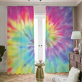 Pastel Spiral Tie Dye Print Dimout Pencil Pleat Curtains