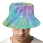 Pastel Spiral Tie Dye Print Bucket Hat