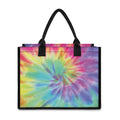 Pastel Spiral Tie Dye Print Canvas Tote Bag
