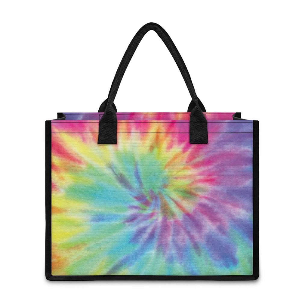 Pastel Spiral Tie Dye Print Canvas Tote Bag