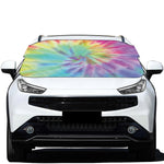Pastel Spiral Tie Dye Print Car Windshield Snow Cover