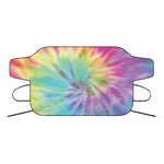 Pastel Spiral Tie Dye Print Car Windshield Snow Cover