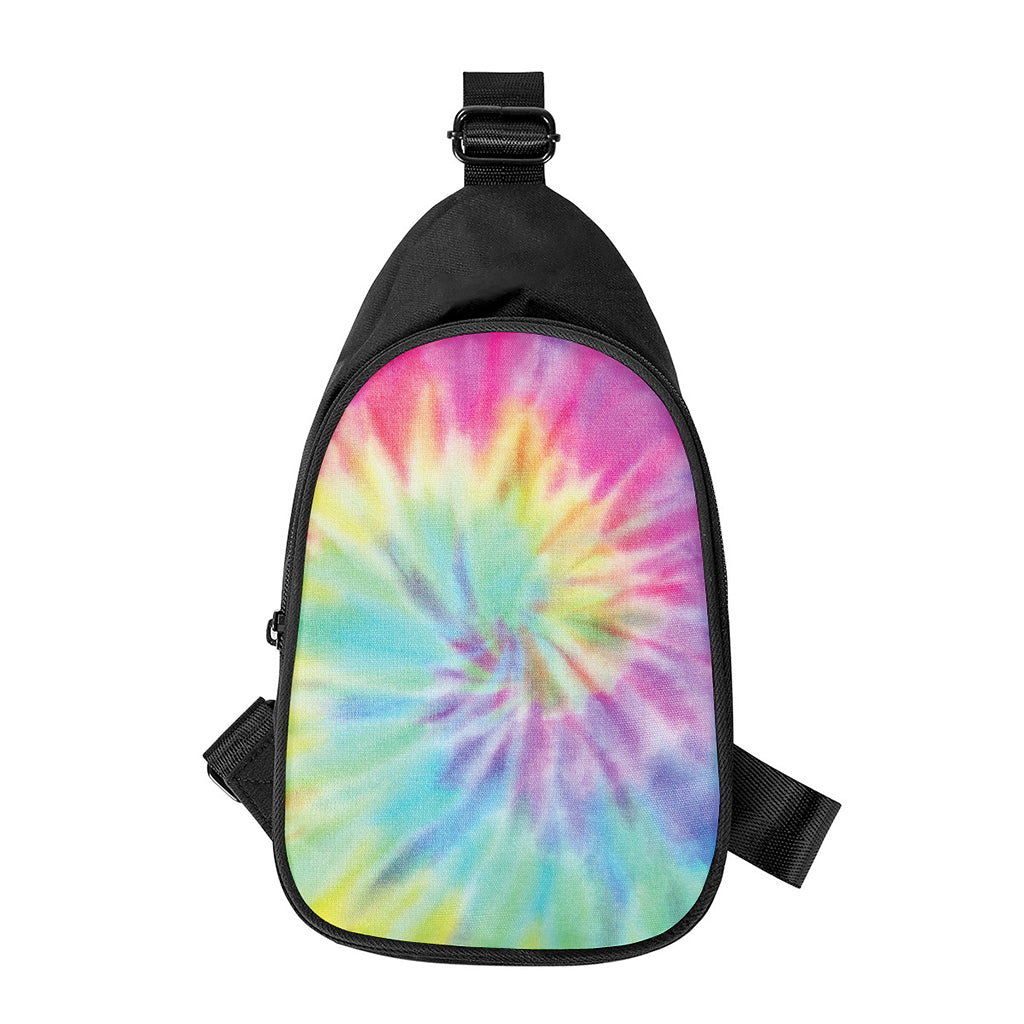 Pastel Spiral Tie Dye Print Chest Bag