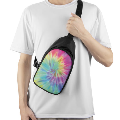 Pastel Spiral Tie Dye Print Chest Bag